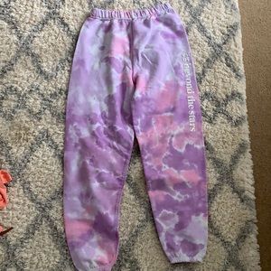 tie-dye sweatpants with embroidery